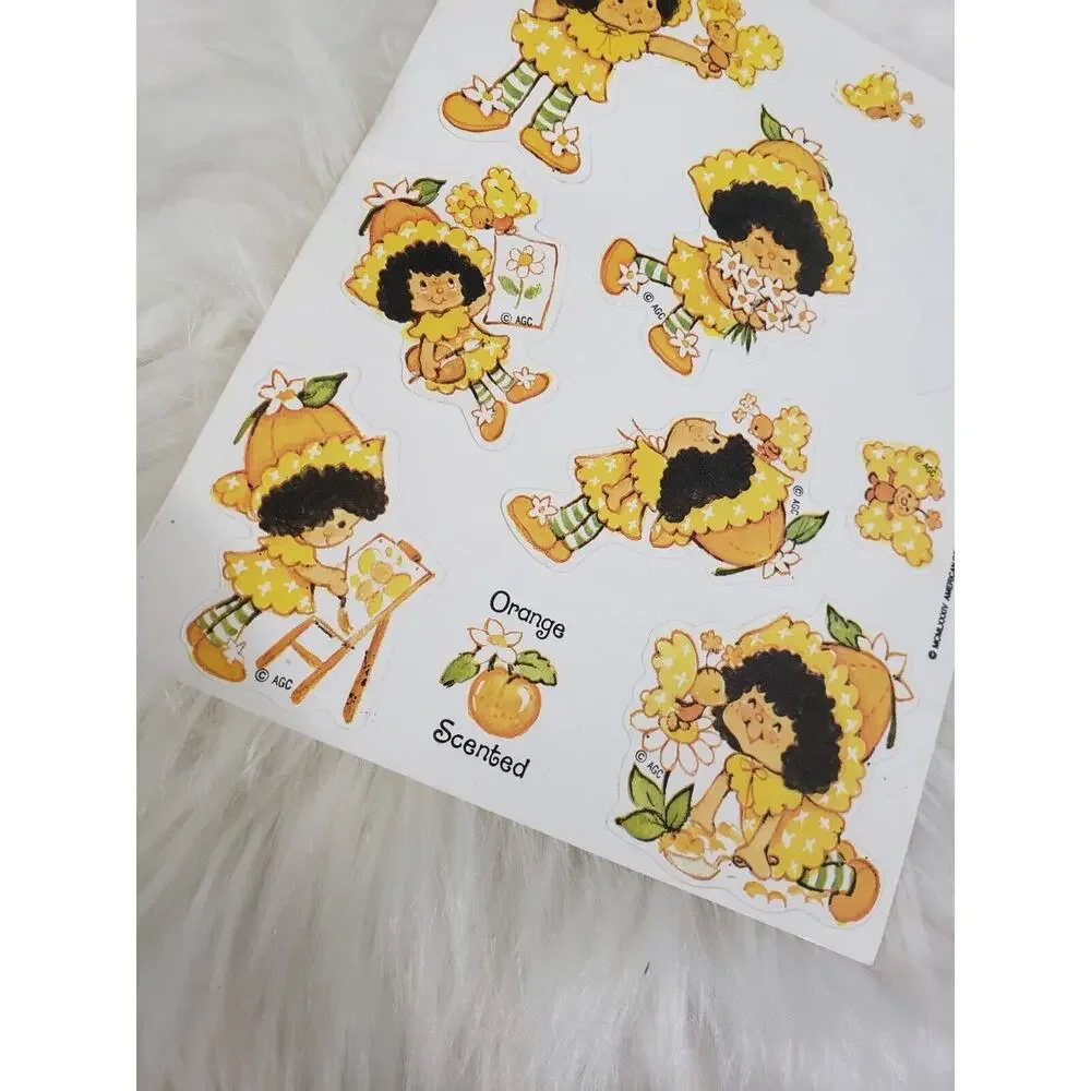 VINTAGE Strawberry Shortcake Orange Blossom Glossy Stickers Sheet‎ Vintage